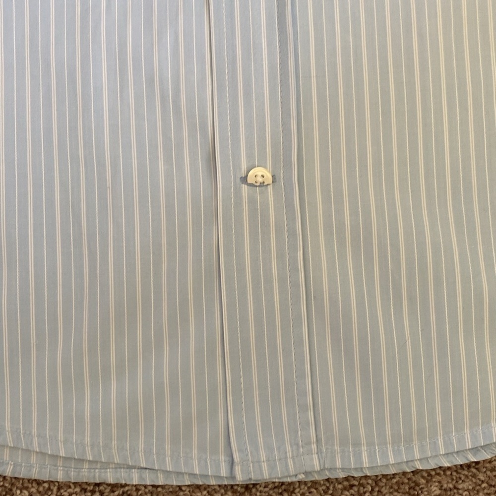 Old Navy Blue and White Dress Shirt Classic Style - Picture 5 of 6